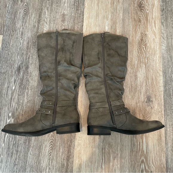 WHITE MOUNTAIN Slouch Lexi Knee High Riding Boots Grey Wide Shaft Size 11 - Picture 3 of 9